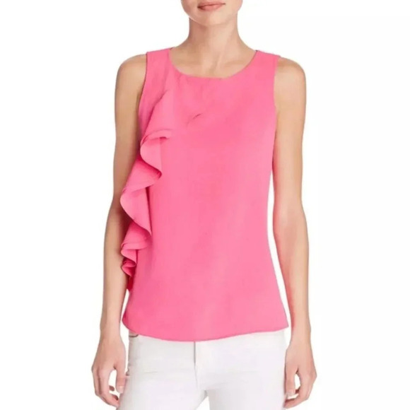 Pink ruffle tank from Bloomingdales - Picture 1 of 9